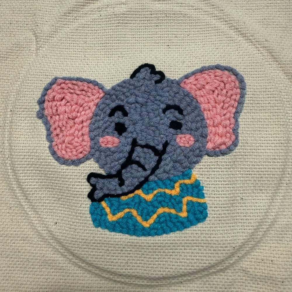 Pink and Blue Elephant Art